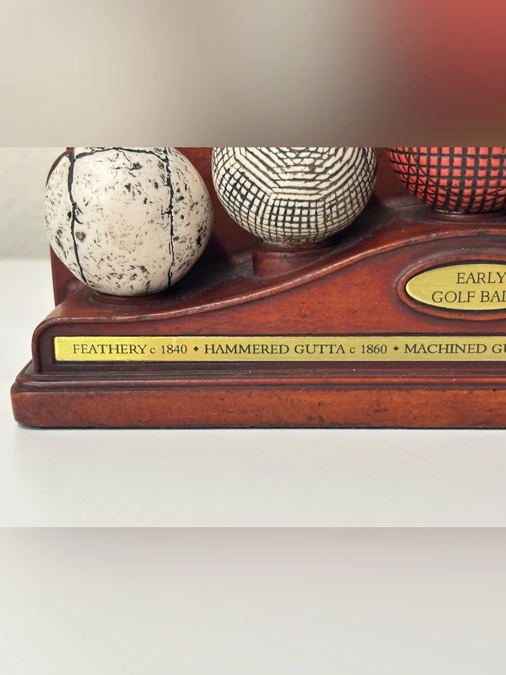 Vintage History of Golf Balls Display Letter Holder/Desk Organizer/ 8